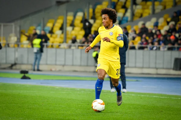 Kiev, Ukrayna - 14 Mart 2019: Uefa sırasında Willian oyuncu 