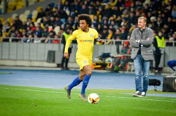 Kiev, Ukrayna - 14 Mart 2019: Uefa E sırasında Willian oyuncu