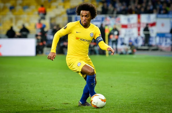 Kiev, Ukrayna - 14 Mart 2019: Uefa sırasında Willian oyuncu 
