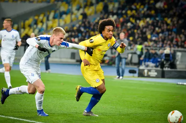Kiev, Ukrayna - 14 Mart 2019: Uefa sırasında Willian oyuncu 