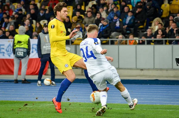 Kiev, UCRAINA - 14 marzo 2019: Marcos Alonso giocatore durante il — Foto Stock