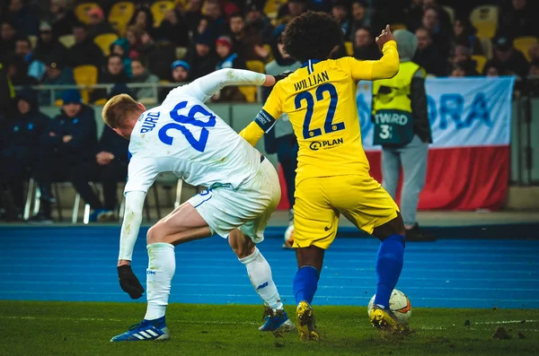 Kiev, Ukrayna - 14 Mart 2019: Uefa sırasında Willian oyuncu 