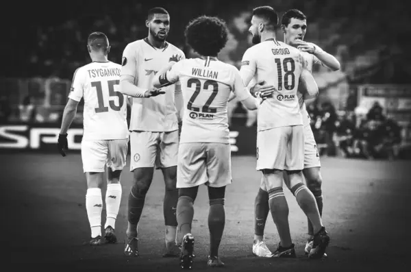 Kiev, UKRAINE - 14 Maret 2019: Pemain sepak bola Chelsea dan Will — Stok Foto