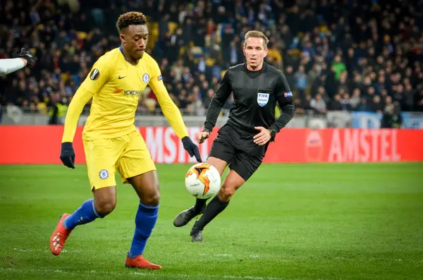 Kiev, Ukrayna - 14 Mart 2019: Callum Hudson-Odoi oyuncu