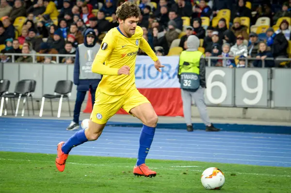 Kiev, Ukrayna - 14 Mart 2019: Marcos Alonso oyuncu sırasında