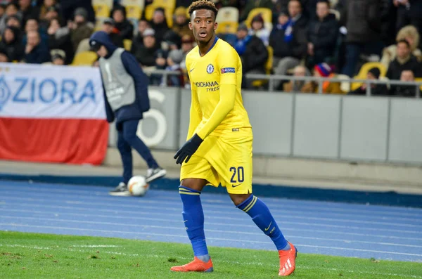Kiev, Ukrayna - 14 Mart 2019: Callum Hudson-Odoi oyuncu durin