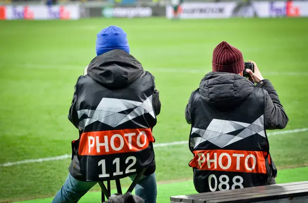 Kiev, Reino Unido - 14 de marzo de 2019: Periodistas y fotógrafos — Foto de Stock