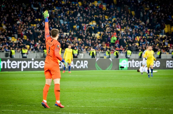 Kiev, Ukrayna - 14 Mart 2019: Uef sırasında Kepa Arrizabalaga