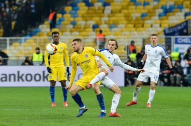 Kiev, Ukrayna - 14 Mart 2019: Avrupa Birliği Avrupa Ligi'nde Mateo Kovacic