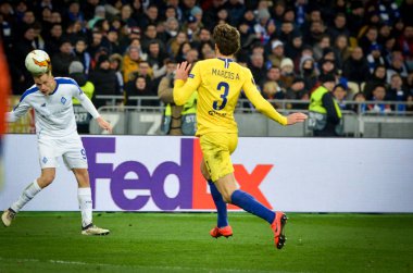 Kiev, Ukrayna - 14 Mart 2019: Avrupa Birliği Avrupa Ligi'nde Marcos Alonso