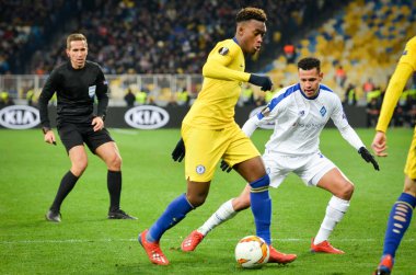 Kiev, Ukrayna - 14 Mart 2019: Callum Hudson-Odoi oyuncu
