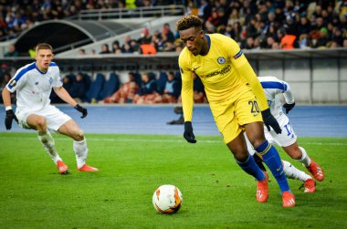 Kiev, Ukrayna - 14 Mart 2019: Callum Hudson-Odoi oyuncu