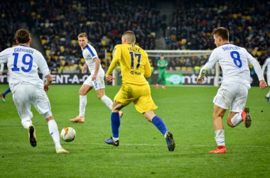 Kiev, Ukrayna - 14 Mart 2019: Avrupa Birliği Avrupa Ligi'nde Mateo Kovacic