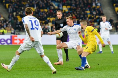Kiev, Ukrayna - 14 Mart 2019: Avrupa Birliği Avrupa Ligi'nde Mateo Kovacic