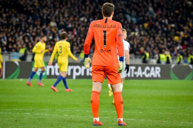 Kiev, Ukrayna - 14 Mart 2019: Uef sırasında Kepa Arrizabalaga