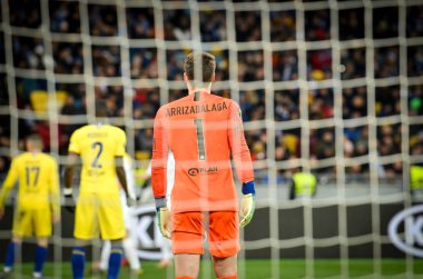 Kiev, Ukrayna - 14 Mart 2019: Uef sırasında Kepa Arrizabalaga