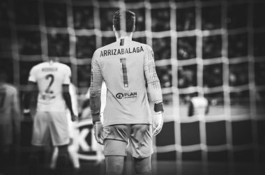 Kiev, Ukrayna - 14 Mart 2019: Uef sırasında Kepa Arrizabalaga