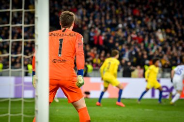 Kiev, Ukrayna - 14 Mart 2019: Uefa sırasında Kepa Arizabalaga