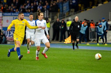 Kiev, Ukrayna - 14 Mart 2019: Avrupa Birliği Avrupa Ligi'nde Mateo Kovacic