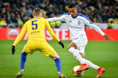 Kiev, Ukrayna - 14 Mart 2019: Jorginho Uefa Europa sırasında 