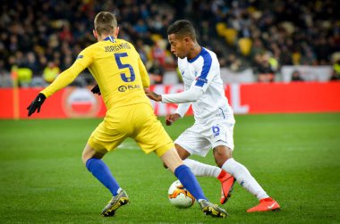 Kiev, Ukrayna - 14 Mart 2019: Jorginho Uefa Europa sırasında 