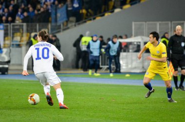 Kiev, Ukrayna - 14 Mart 2019: Pedro Rodriguez Uefa sırasında 