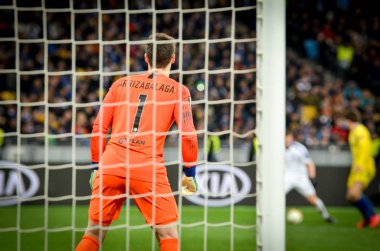 Kiev, Ukrayna - 14 Mart 2019: Uef sırasında Kepa Arrizabalaga