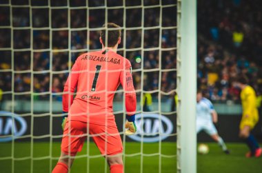 Kiev, Ukrayna - 14 Mart 2019: Uef sırasında Kepa Arrizabalaga