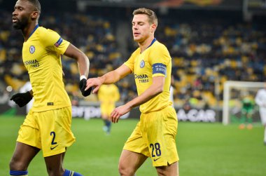 Kiev, Ukrayna - 14 Mart 2019: Uef sırasında Cesar Azpilicueta