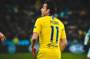 Kiev, Ukrayna - 14 Mart 2019: Pedro Rodriguez Uefa sırasında 