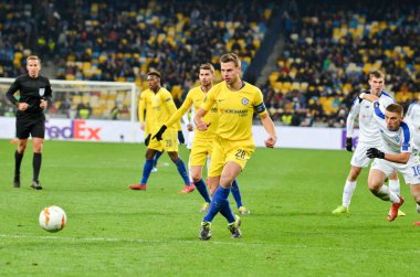 Kiev, Ukrayna - 14 Mart 2019: Ue sırasında Cesar Azpilicueta