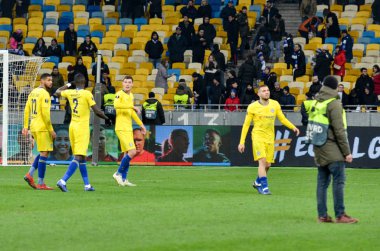 Kiev, Ukrayna - 14 Mart 2019: Fc Chelsea oyuncusu hayran aşükürler