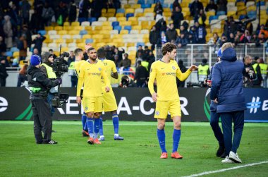 Kiev, Ukrayna - 14 Mart 2019: Fc Chelsea oyuncusu hayran aşükürler
