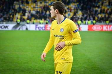 Kiev, Ukrayna - 14 Mart 2019: Andreas Christensen U sırasında