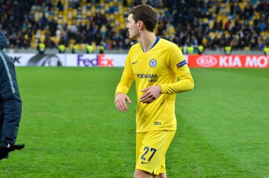 Kiev, Ukrayna - 14 Mart 2019: Andreas Christensen U sırasında