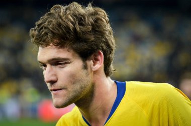 Kiev, Ukrayna - 14 Mart 2019: Avrupa Birliği Avrupa Ligi'nde Marcos Alonso