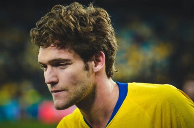 Kiev, Ukrayna - 14 Mart 2019: Avrupa Birliği Avrupa Ligi'nde Marcos Alonso