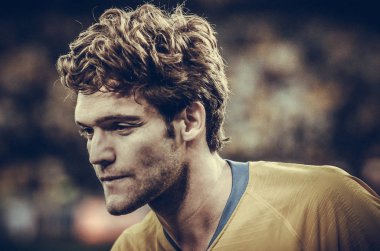 Kiev, Ukrayna - 14 Mart 2019: Avrupa Birliği Avrupa Ligi'nde Marcos Alonso