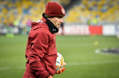 Kiev, Ukrayna - 29 Kasım 2018: Uef sırasında futbol antrenörü