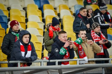 Kiev, Ukrayna - 29 Kasım 2018: Fc Arsenal'in taraftarları ve ultraları
