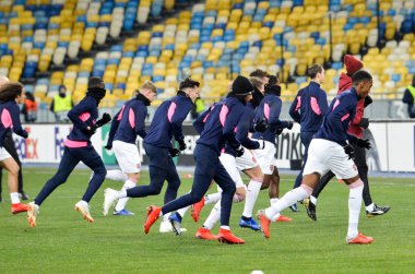 Kiev, Ukrayna - 29 Kasım 2018: Takım futbol antrenmanı sırasında