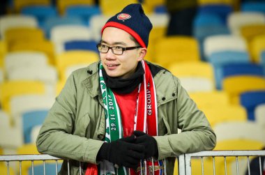 Kiev, Ukrayna - 29 Kasım 2018: Fc Arsenal'in taraftarları ve ultraları