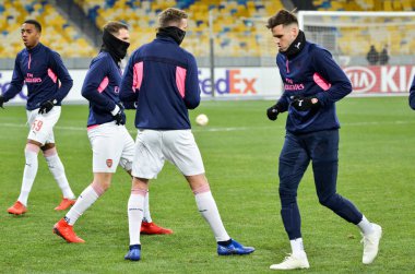 Kiev, Ukrayna - 29 Kasım 2018: Takım futbol antrenmanı sırasında