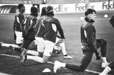 Kiev, Ukrayna - 29 Kasım 2018: Takım futbol antrenmanı sırasında