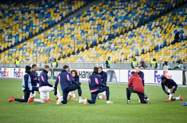 Kiev, Ukrayna - 29 Kasım 2018: Takım futbol antrenmanı sırasında