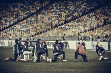 Kiev, Ukrayna - 29 Kasım 2018: Takım futbol antrenmanı sırasında