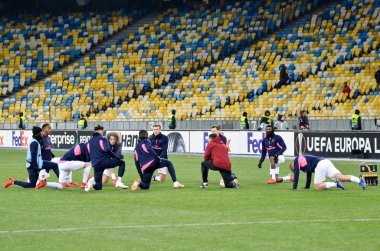 Kiev, Ukrayna - 29 Kasım 2018: Takım futbol antrenmanı sırasında