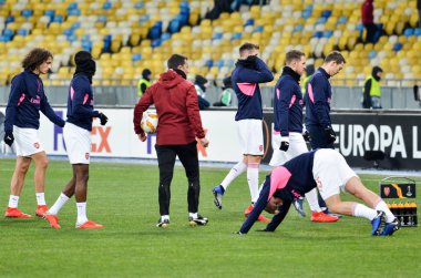 Kiev, Ukrayna - 29 Kasım 2018: Takım futbol antrenmanı sırasında