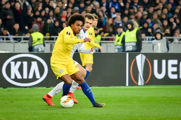 Kiev, Ukrayna - 14 Mart 2019: Uefa Europa L sırasında Willian