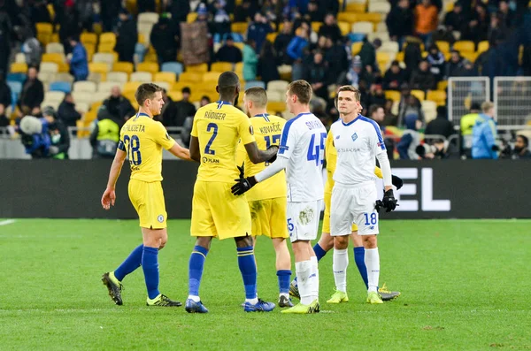 Kiev, UCRAINA - 14 marzo 2019: il giocatore del Chelsea ringrazia il giocatore — Foto Stock